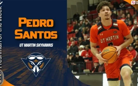 Santos Named Third UT Martin Hoops Freshman to Win 2025-26 OVC Honors