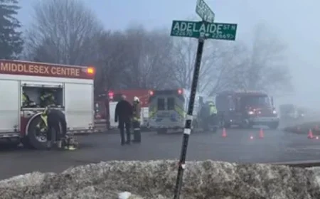 Middlesex Intersection Closes Amid Multi-Vehicle Crash in Dense Fog