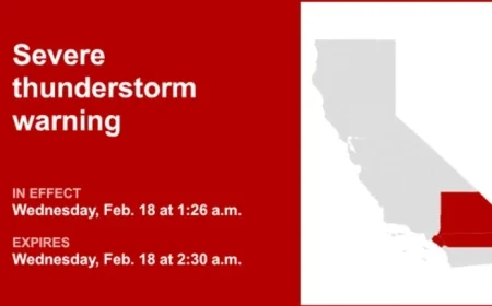 Severe Thunderstorm Alert Issued for Southern California Until 2 a.m. Wednesday