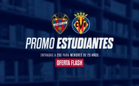 Levante UD Offers Special Promotion for Youth and Students vs. Villarreal