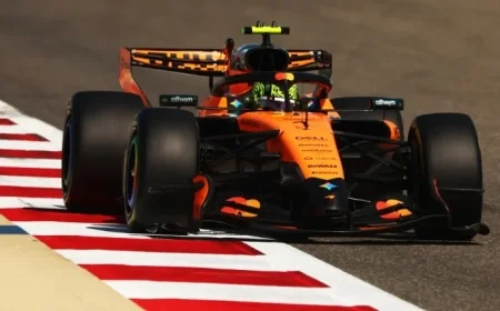 Lando Norris Tops Verstappen, Russell in Bahrain Test’s Second Morning
