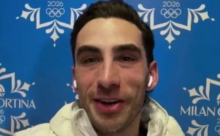 Emery Lehman Celebrates American Spirit with Men’s Speedskating Silver Win