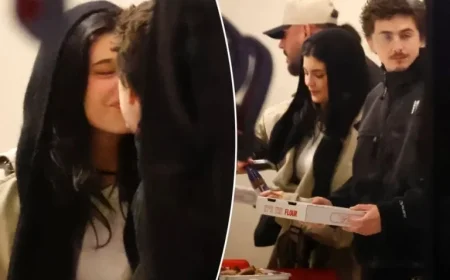 Kylie Jenner, Timothée Chalamet Share Kiss at LA Pizza Outing