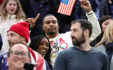 Simone Biles Supports Team USA in Sweden Quarterfinals Showdown