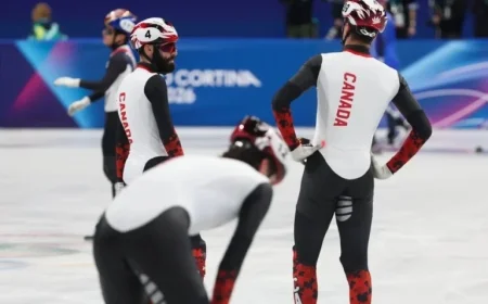 Short Track Speed Skating: Men’s Relay Team Just Misses Podium