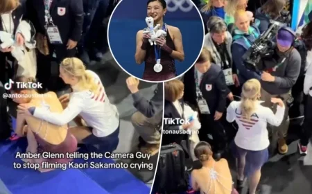 Amber Glenn Protects Teary Skater from Cameraman at Olympics