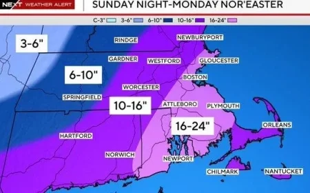 Boston Braces for Potential Blizzard, Forecasts Predict a Foot of Snow Monday