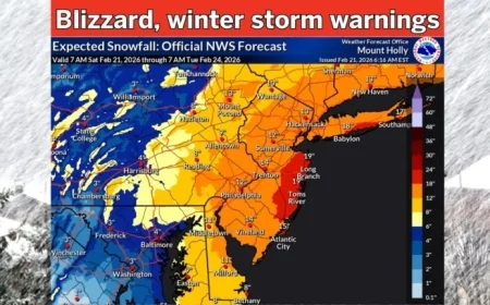 N.J. Braces for Major Winter Storm with Blizzard Warnings, 20 Inches Possible