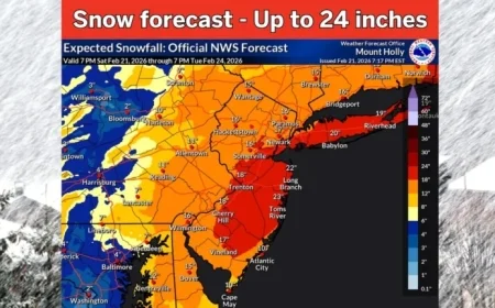 N.J. Forecast: Monster Storm Brings Up to 2 Feet of Snow and Blizzard