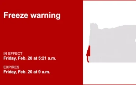 Freeze Warning Issued for South Central Oregon and Curry Coasts Friday