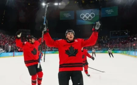 MacKinnon’s Last-Minute Goal Propels Canada to Olympic Gold Medal Game