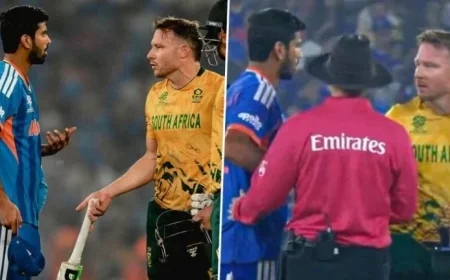 Washington Sundar, David Miller Clash During IND vs SA T20 World Cup 2026