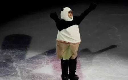 Mikhail Shaidorov’s ‘Kung Fu Panda’ Suit Captivates Olympics Gala Audience