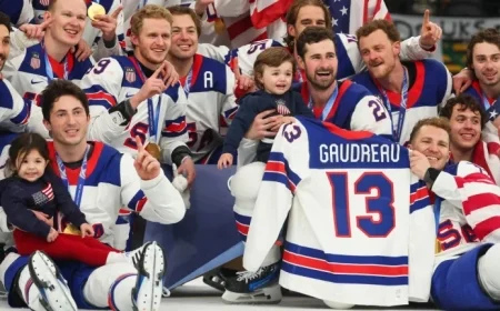 Team USA Honors Gaudreau for Olympic Gold Medal Triumph