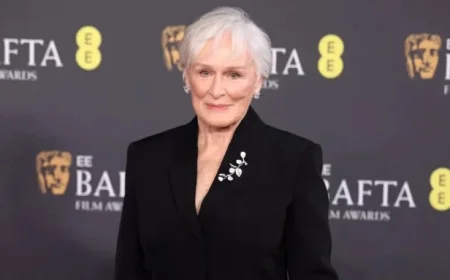 Glenn Close Dazzles in Chic Floral Outfit at BAFTAs