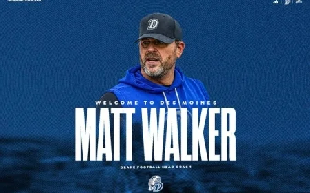 Matt Walker Appointed as Drake University’s Head Football Coach