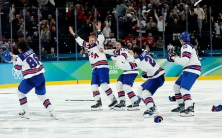 Team USA Men’s Hockey Lands in Florida After Olympic Gold Triumph