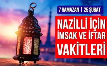 Nazilli Ramadan Timings: Imsak and Iftar for 7th Ramadan 2026