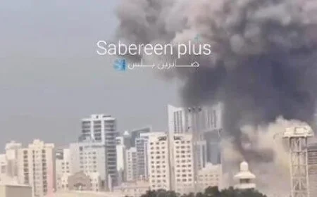 Smoke Rises near US Navy Base in Bahrain during Iran Fire