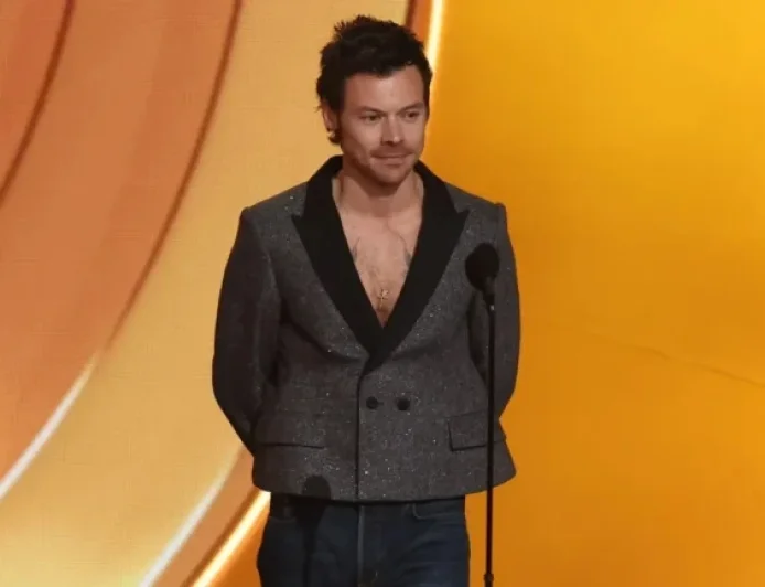 Harry Styles Rocks Shirtless Blazer Look at 2026 Grammys