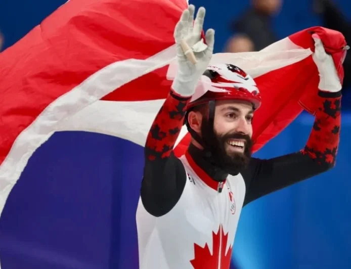 Steven Dubois Wins Olympic Gold in 500m Short Track Speed Skating