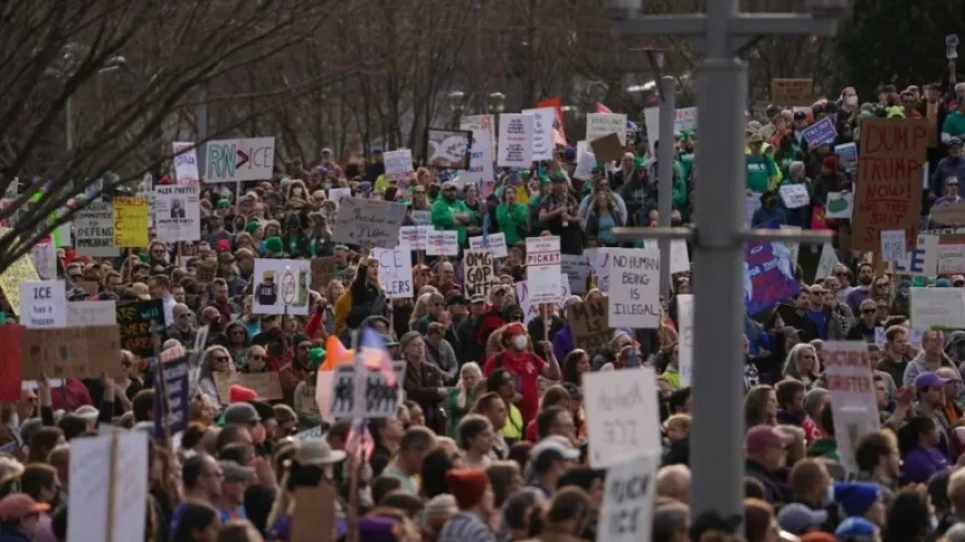 Thousands Rally in Downtown Portland for ‘Labor Against ICE’ Protest