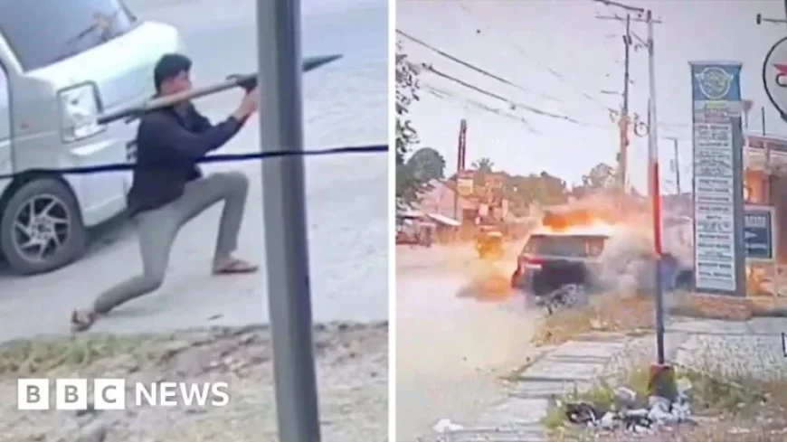 CCTV Footage Shows Rocket Striking Mayor’s Car in Philippines