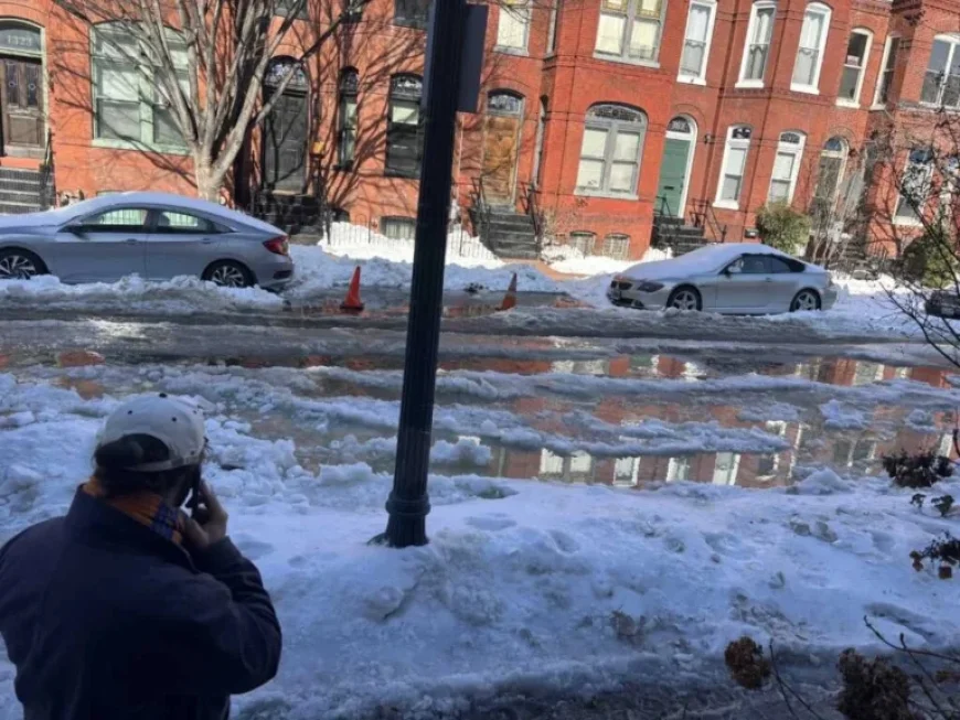 “Rapidly Freezing Water Main on U Street Traps Cars in Ice”