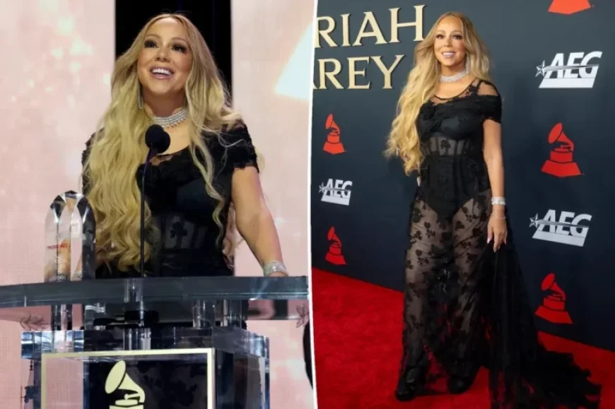 Mariah Carey Shines in Sheer Prada Gown at MusiCares Gala