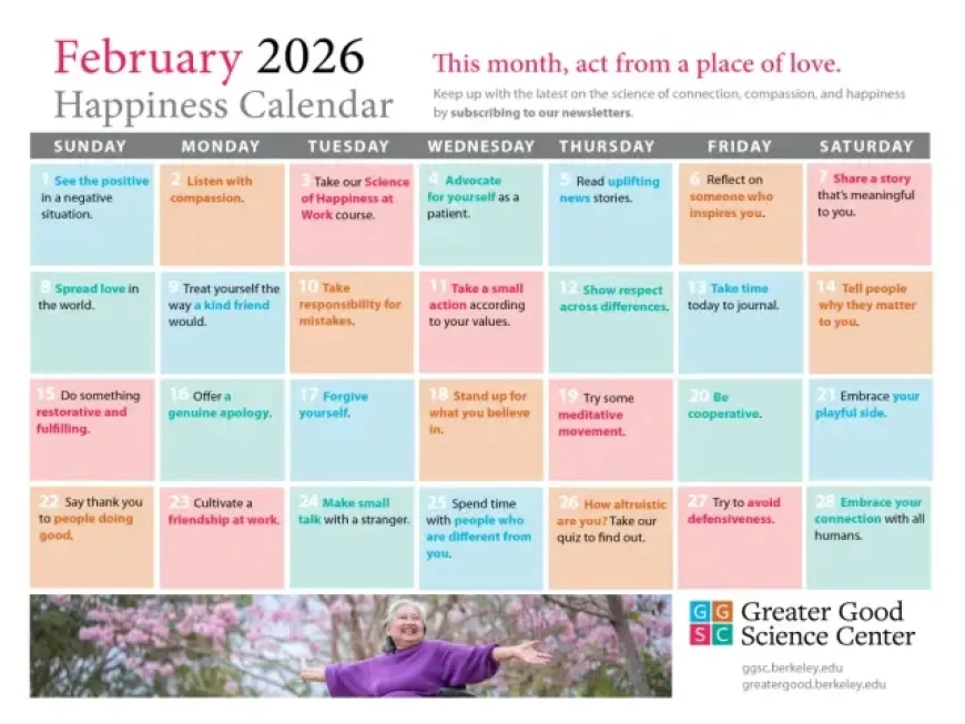 February 2026 Happiness Calendar: Boost Your Joy Daily