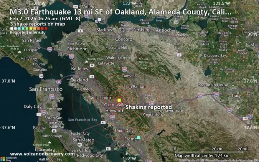 Possible Earthquake Shakes Near Oakland, California Moments Ago