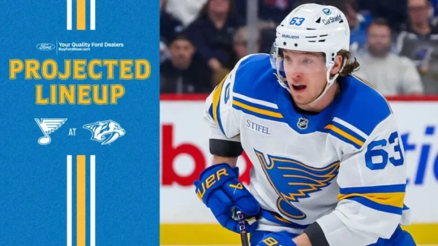 St. Louis Blues Projected Lineup for Nashville Clash on Feb. 2