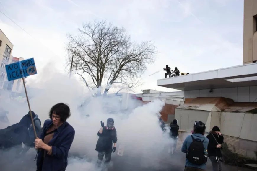 ICE Agents’ Tear Gas Canister Shatters Window in Portland Apartment
