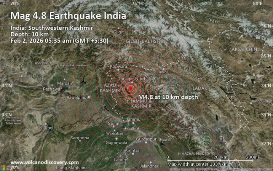 Magnitude 4.8 Earthquake Hits Near Soyibug, Jammu and Kashmir, India