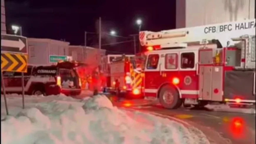 Fire Crews Battle Blaze at Halifax Armoury Building