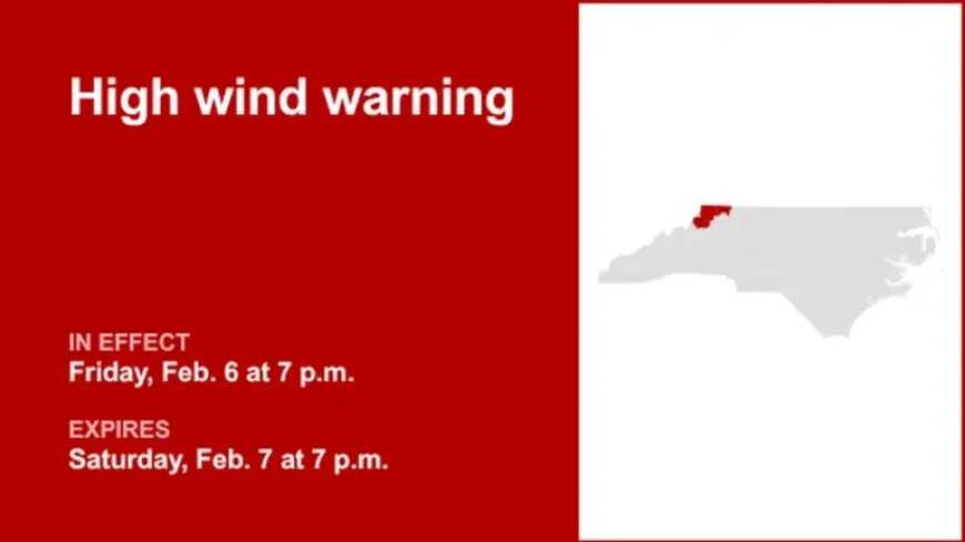 NWS Issues High Wind Warning for NC High Country Until Saturday Evening