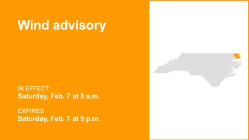 Eastern North Carolina Faces Wind Advisory on Saturday