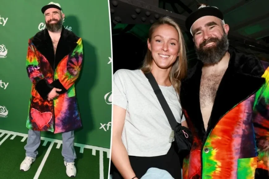 Jason Kelce Rocks Tie-Dye Coat at ‘New Heights’ Super Bowl 2026 Bash