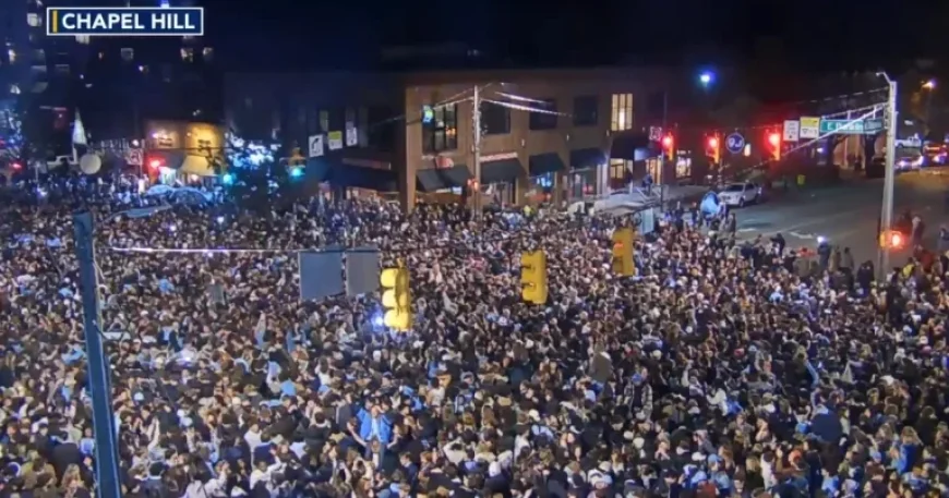 UNC Fans Celebrate on Franklin Street After Trimble’s Clutch 3-Pointer Beats Duke