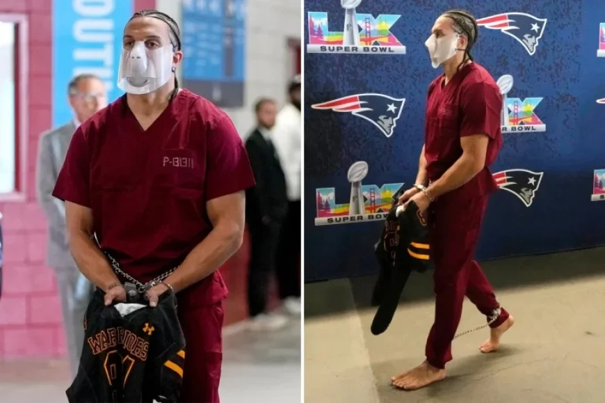 Patriots’ Mack Hollins Shocks Super Bowl 2026 in Prison Jumpsuit Arrival