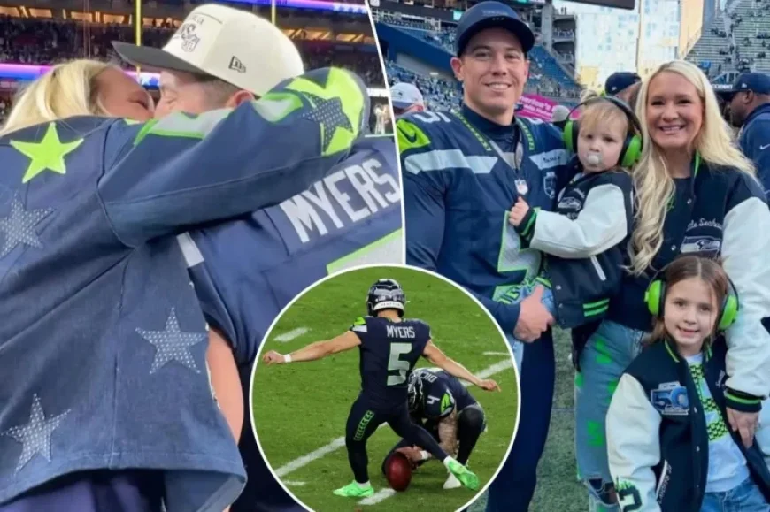 Seahawks Kicker Jason Myers Celebrates Victory with Wife After Super Bowl Effort