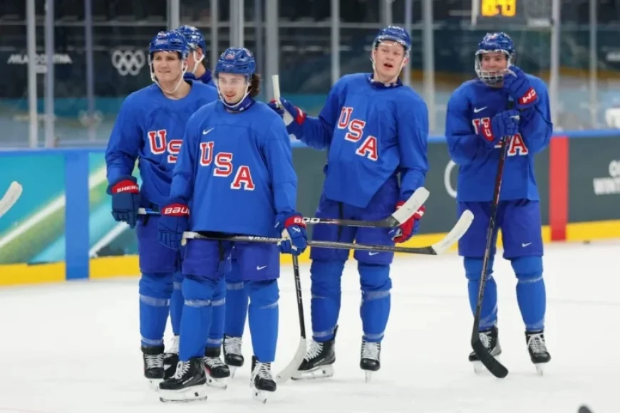 Team USA Hits the Ice for First Olympic Hockey Practice