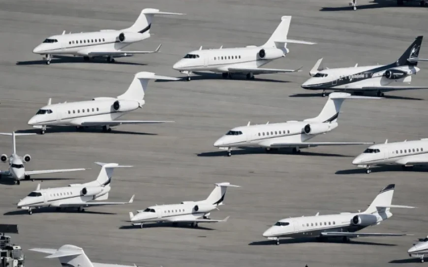 Stunning Private Jet Parade at San Francisco Airport Before Super Bowl