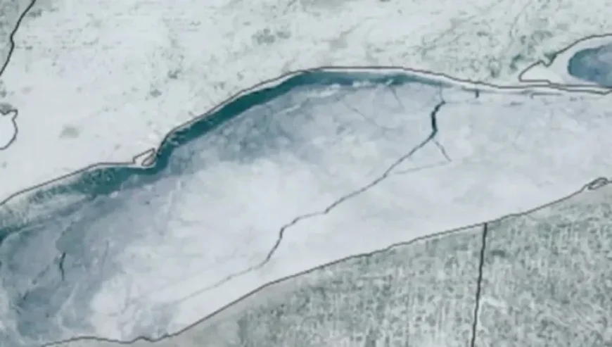 Satellite Reveals 80-Mile Crack in Lake Erie’s Ice Sheet