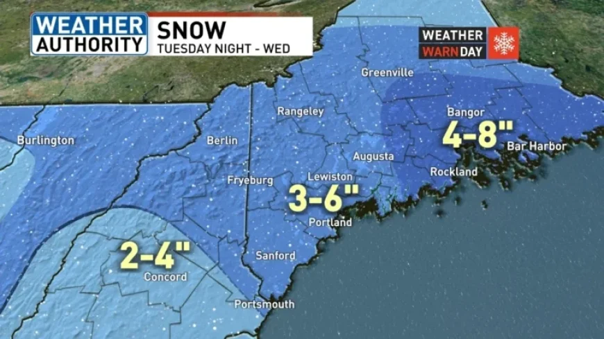 Significant Snowfall Expected: Prepare for Slippery Travel Tuesday Night