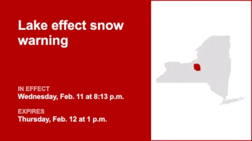 Onondaga County Faces Lake Effect Snow Warning Until Thursday Afternoon