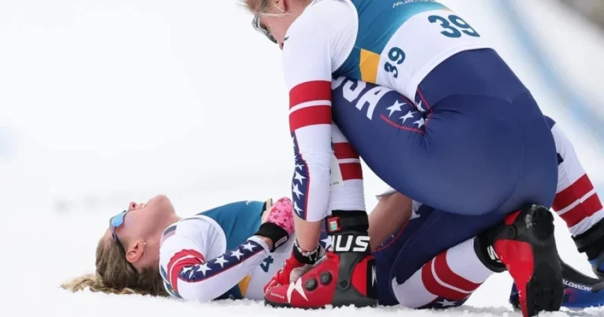 Jessie Diggins Collapses in Pain After Winning Winter Olympics Bronze