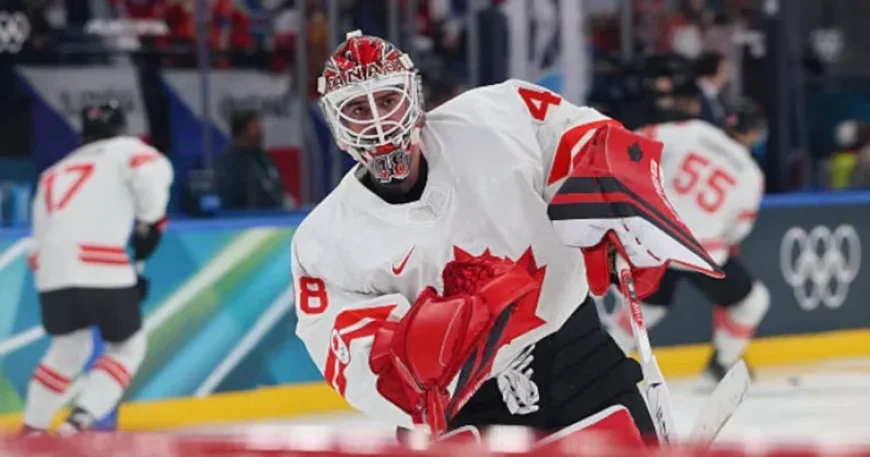 Thompson Leads Goalie Skate Before Canada vs. Switzerland Match