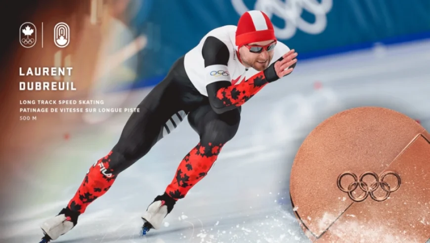 Laurent Dubreuil Clinches Bronze in 500m Long Track Speed Skating