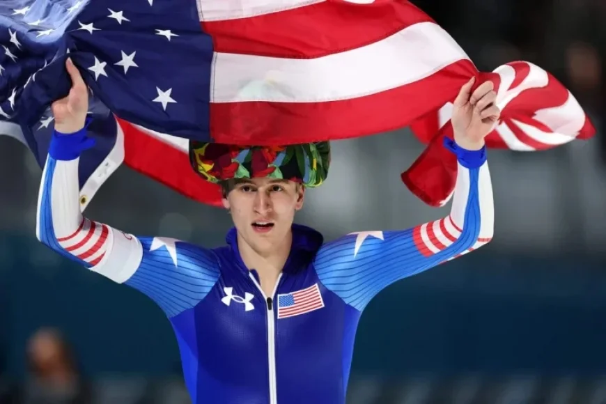 Jordan Stolz Sets Olympic Record, Claims Gold in Men’s 500m Speedskating